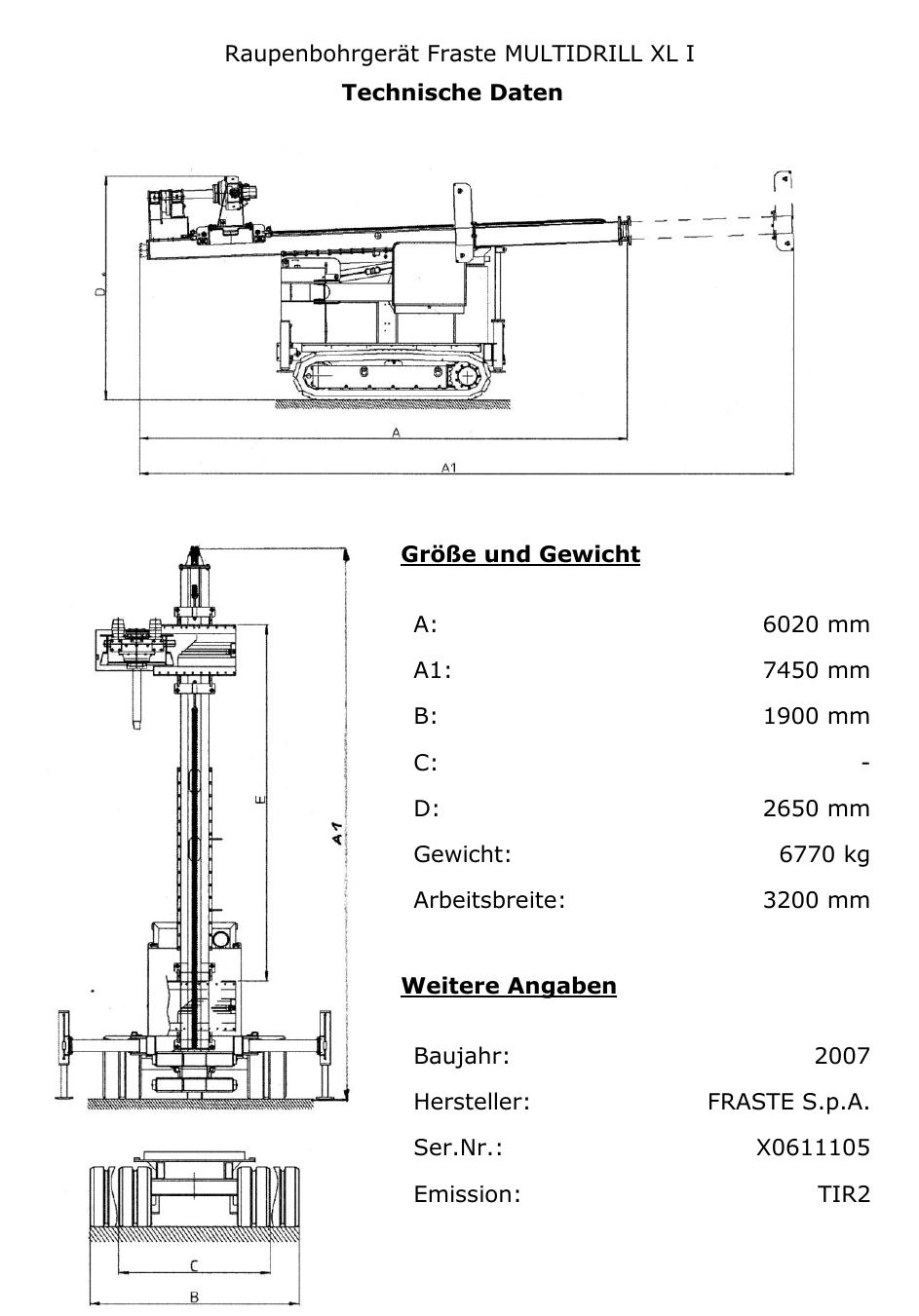 Technisches Datenblatt Fraste MULTIDRILL XL I