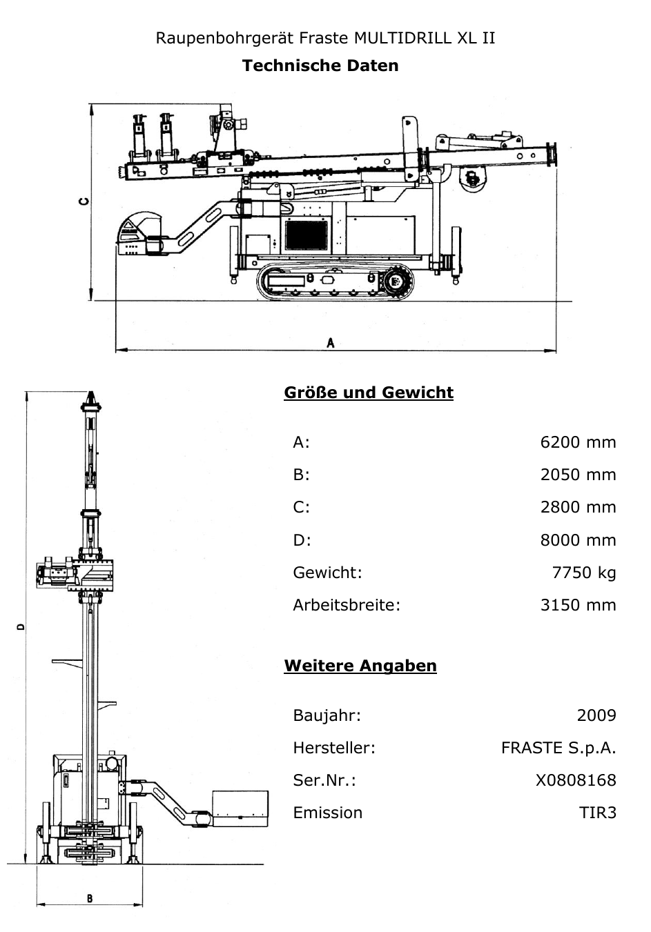 Technisches Datenblatt Fraste MULTIDRILL XL II